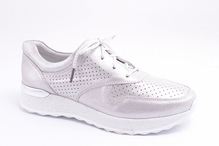 QS88002-1 туфли летние /10/ (SHINING SILVER SUEDE)